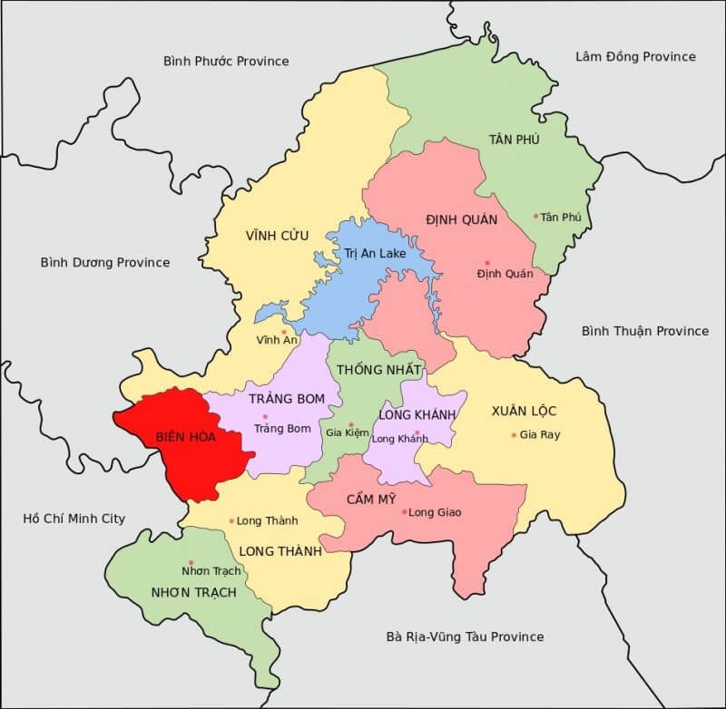Bản đồ tỉnh Đồng Nai