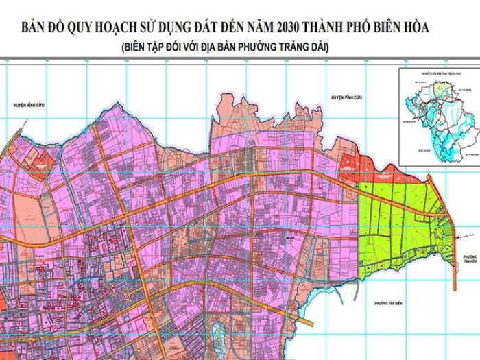 Bản đồ quy hoạch sử dụng đất phường Tràng Dài, thành phố Biên Hòa, Đồng Nai đến năm 2030
