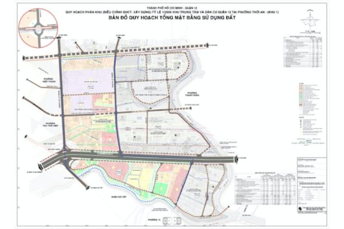 Bản đồ quy hoạch tổng mặt bằng sử dụng đất quận 12 giai đoạn 2021-2030