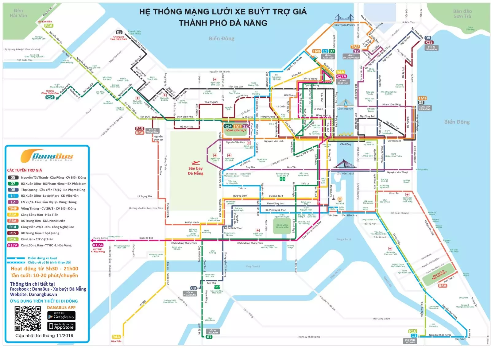 Bản đồ hệ thống xe buýt tại TP Đà Nẵng