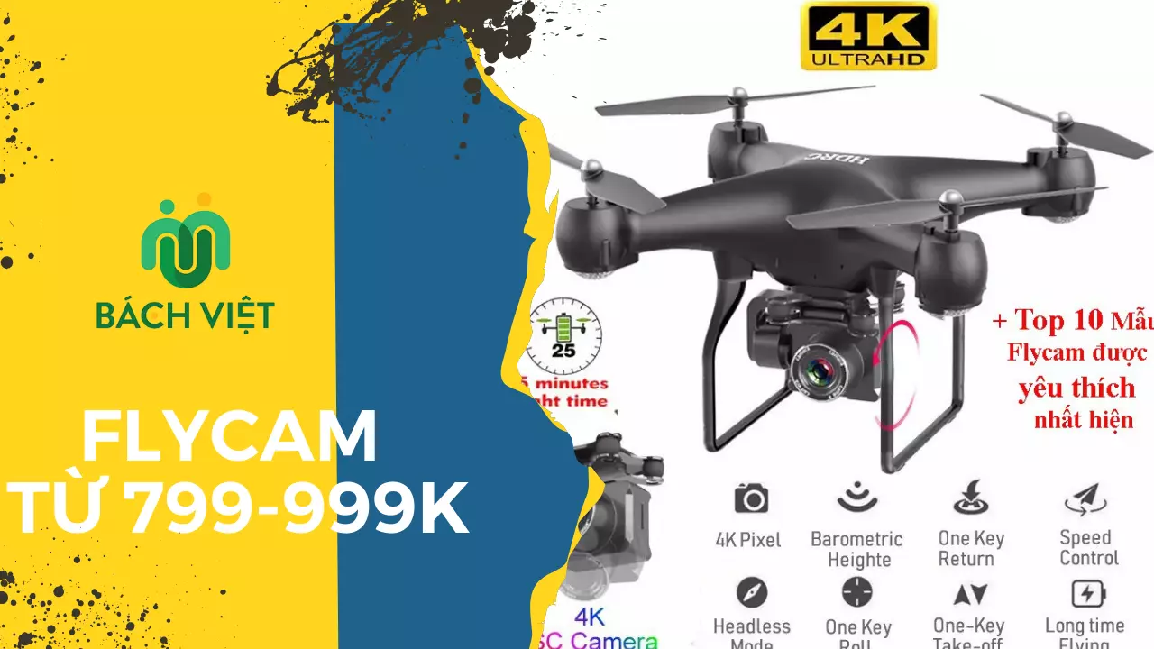 Flycam giá dưới 1 triệu Quadcopter Mini Drone 4K Full HD