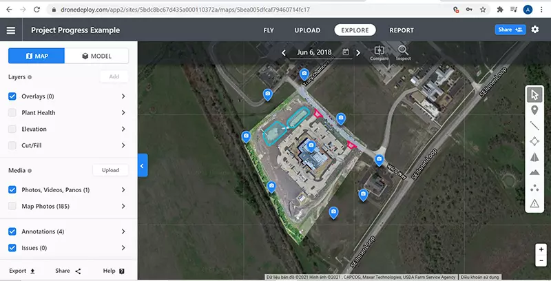 DroneDeploy 3D Mapping Mobile App - Phần mềm xử lý ảnh flycam khá mạnh