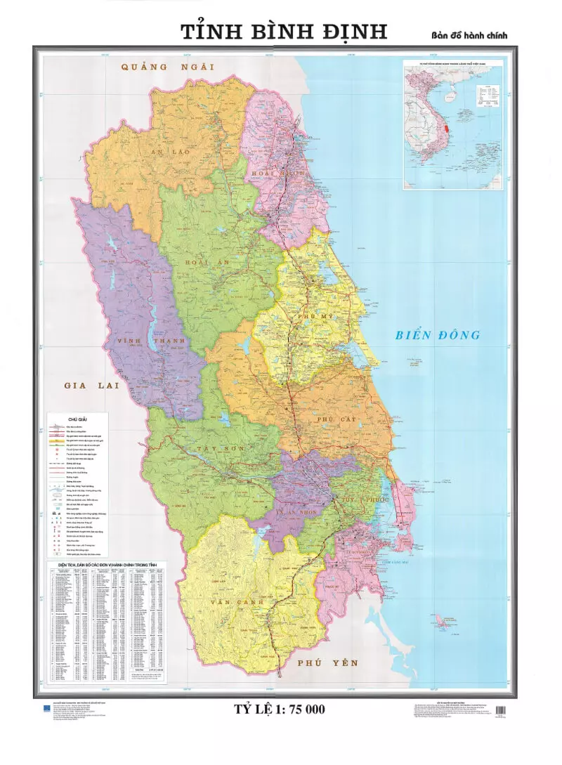 Bản đồ hành chính tỉnh Bình Định hiện nay