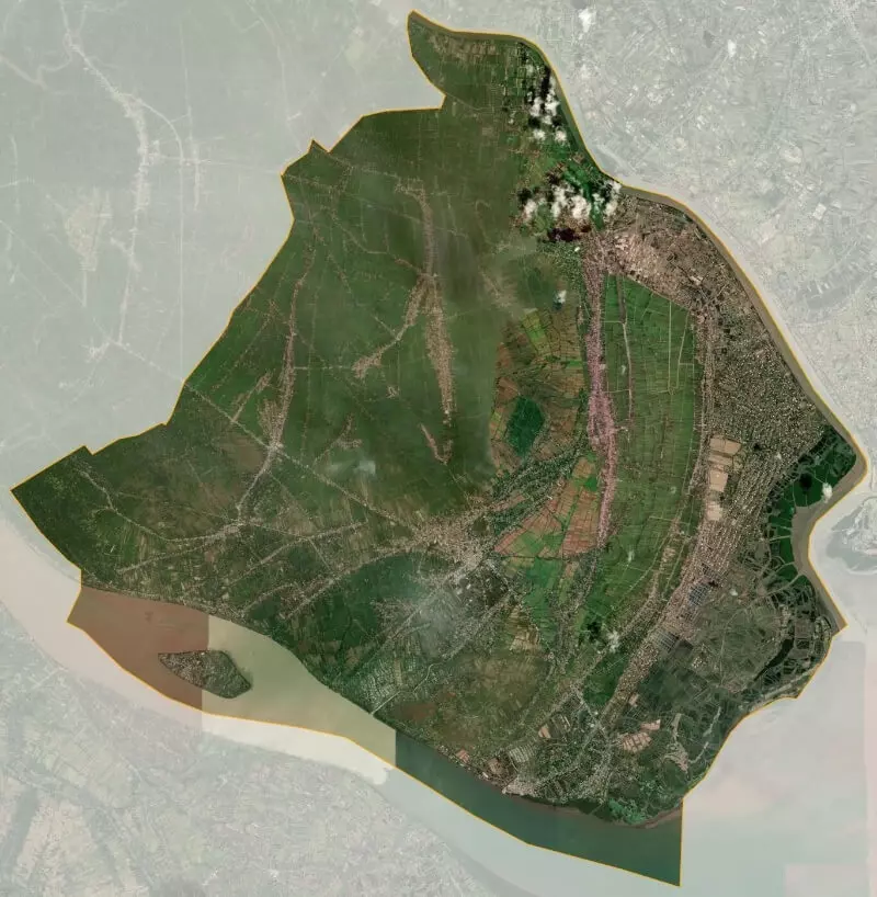 Bản đồ huyện Ba Tri qua hình ảnh vệ tinh