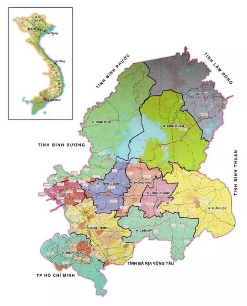 Các tỉnh tiếp giáp với tỉnh Đồng Nai