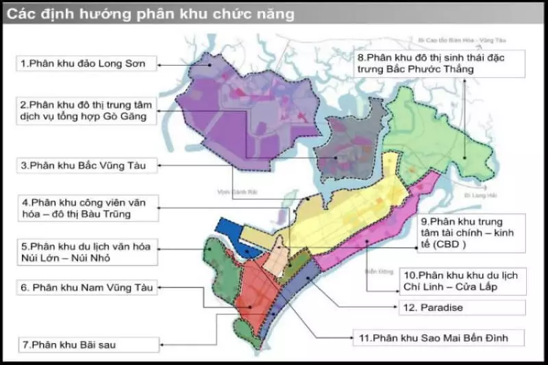 Định hướng quy hoạch thành phố Vũng Tàu theo phân khu chức năng