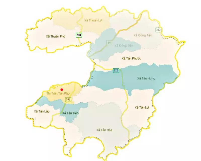 Bản đồ Huyện Đồng Phú