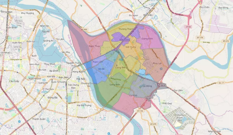 Bản đồ quận Long Biên