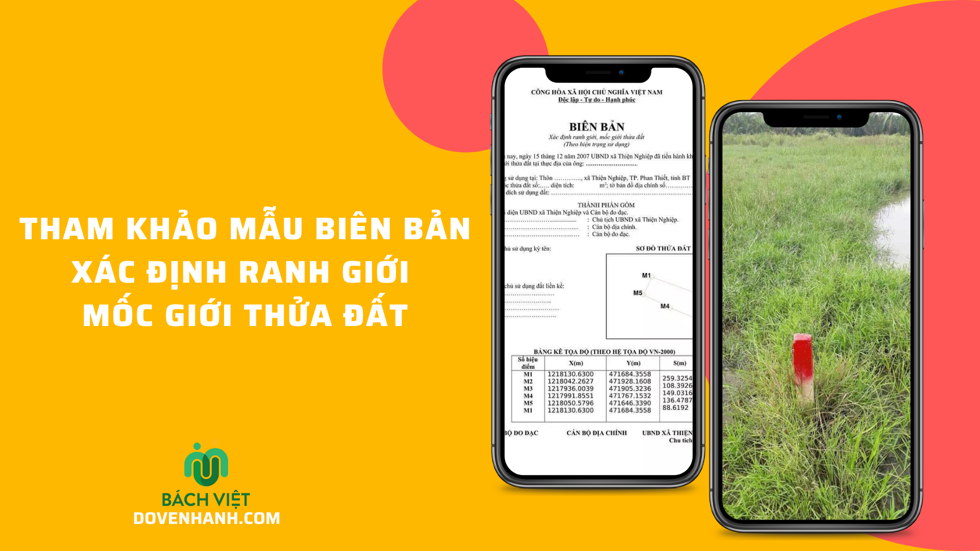 Tham khảo mẫu biên bản xác định ranh giới mốc giới thửa đất