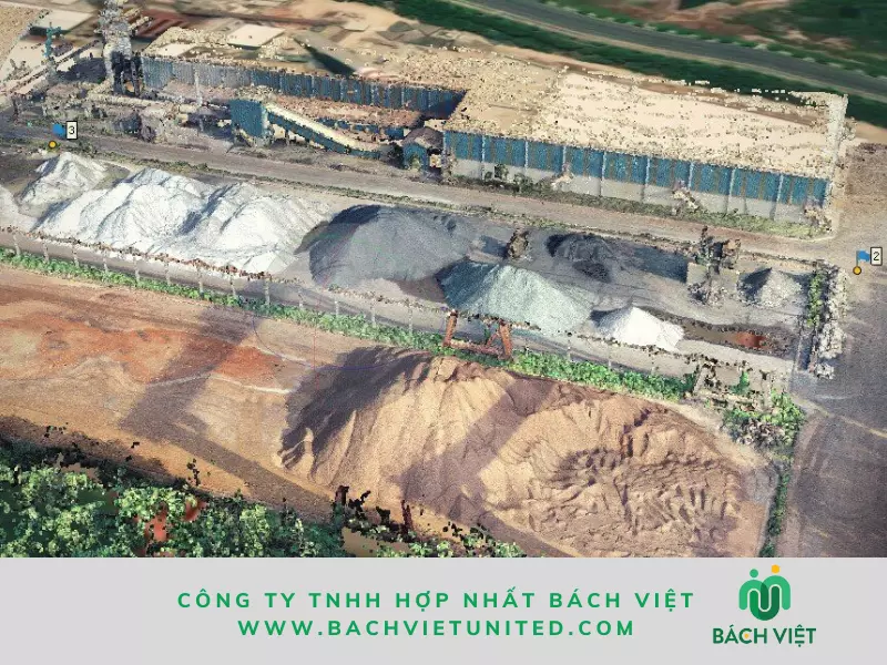 Hình ảnh bãi cát trong dự án Đo đạc tính toán trữ lượng bãi vật liệu thép tại Vũng Tàu