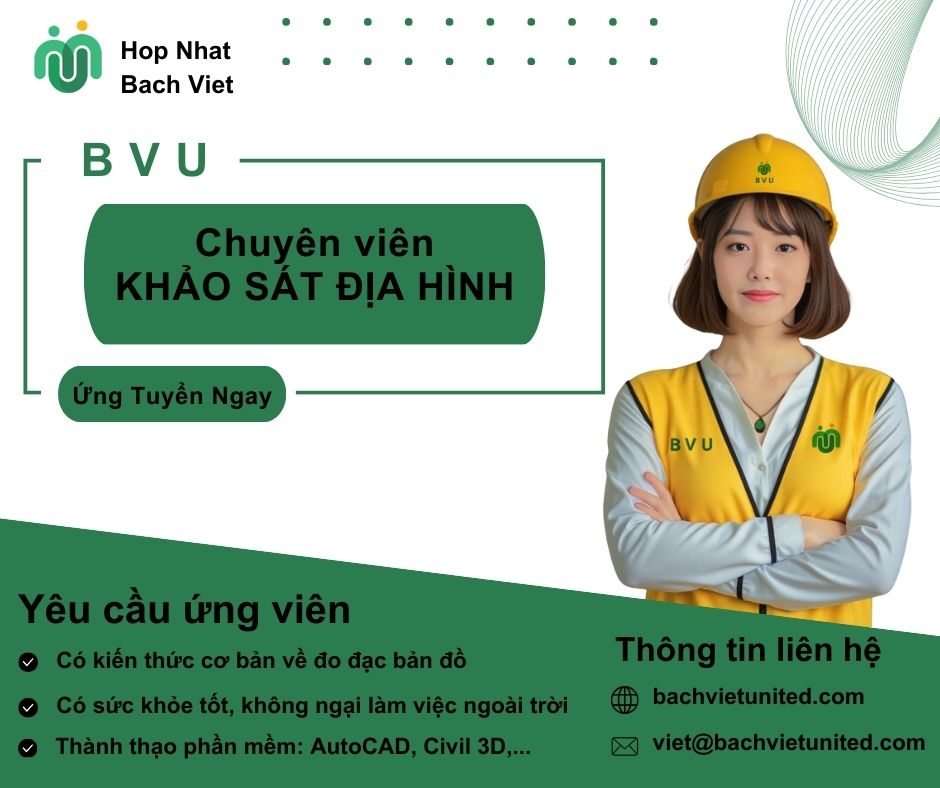 Nhân viên khảo sát địa hình